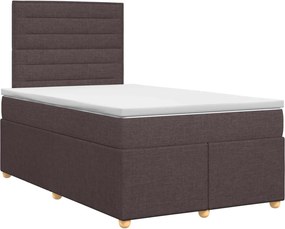 vidaXL Κρεβάτι box spring με στρώμα Σκούρο Καφέ 120 x 200 cm Ύφασμα