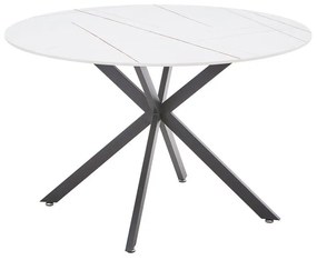 Stoyen table white marble ceramic-black metal D120x75cm 120x120x75 εκ.