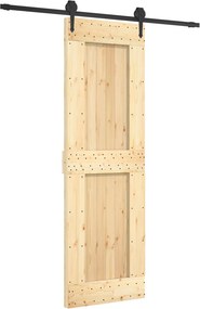 vidaXL Συρόμενη Πόρτα Φυσικό και Μαύρο 70 x 210 cm