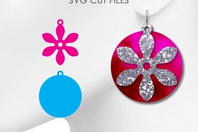 Σετ των 3 Intra απο ξύλο plywood  Χρώμα wenge 3mm-4mm πάχος - Floral Σκουλαρίκια Αρχεία Δίασταση 3x3 cm INTRAFABR-118402537