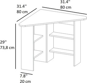 Stewehome Γωνιακό Γραφείο Υπολογιστή με Ράφια 80x80x73.8 cm