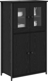 vidaXL Highboard Μαύρη Οξυά 62 x 32 x 106,5 εκ Επεξεργασμένο ξύλο