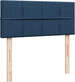 vidaXL Κρεβάτι Boxspring με Στρώμα Μπλε 120x190 εκ. Υφασμάτινο