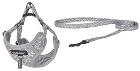 Dog set Dogness harness and leash (Light Grey)