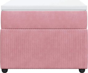 vidaXL Κρεβάτι Boxspring με Στρώμα Ροζ 90x200 εκ. Βελούδινο