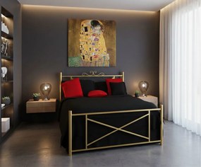 Κρεβάτι Orion-110x190-Χρυσό-Με ποδαρικό