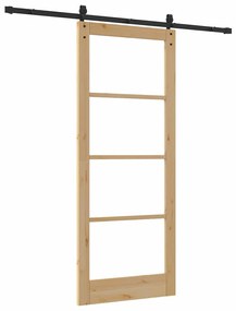 vidaXL Συρόμενη Πόρτα ORKDAL Καφέ 86 x 211 cm Μασίφ ξύλο πεύκου
