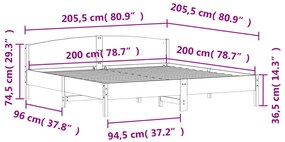 ΠΛΑΙΣΙΟ ΚΡΕΒΑΤΙΟΥ ΜΕ ΚΕΦΑΛΑΡΙ 200X200 ΕΚ. ΑΠΟ ΜΑΣΙΦ ΞΥΛΟ ΠΕΥΚΟΥ 3216188