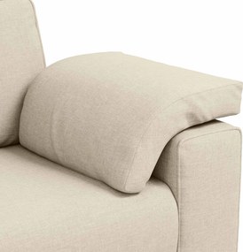 vidaXL 3-Θέσιος καναπές Μπεζ 220 cm Ύφασμα μείγματος λινών