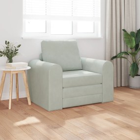 vidaXL Κρεβάτι Σαλονιού 2 σε 1 Ανοιχτό Γκρι 98x71x83 εκ. Βελούδο