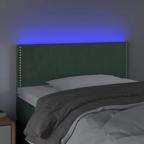 Κεφαλάρι Κρεβατιού LED Σκούρο Πράσινο 80x5x78/88 εκ. Βελούδινο - Πράσινο