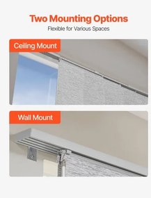 VEVOR Panel Track Blinds Extendable Track 116 cm to 218 cm W Trimmable Gray