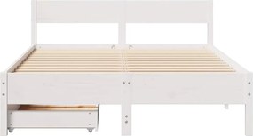 vidaXL Σκελετός Κρεβ. Χωρίς Στρώμα Λευκό 140x200 εκ Μασίφ Πεύκο