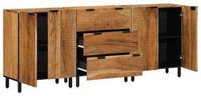 vidaXL Πλαϊνό Γραφείο 3 pcs Καφέ 60 x 33 x 75 cm Μασίφ ξύλο ακακίας