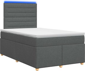 vidaXL Κρεβάτι box spring με στρώμα Σκούρο Γκρι 120 x 200 cm Ύφασμα