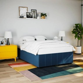 VidaXL Σκελετός Κρεβατιού Χωρίς Στρώμα Μπλε 160x200 εκ.Υφασμάτινο