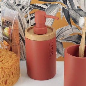 Δοχείο Κρεμοσάπουνου 280ml (Φ7.5x17) T-D Terracotta/Bamboo 62101125