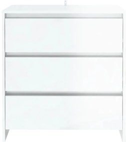vidaXL Μπουφές Γυαλιστερό Λευκό 70x41x75 εκ. Επεξεργασμένο Ξύλο