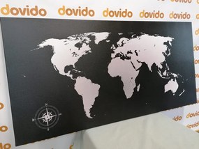 Εικόνα του παγκόσμιου χάρτη σε αποχρώσεις του γκρι - 100x50