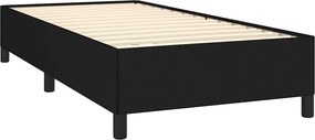 vidaXL Κρεβάτι Boxspring με Στρώμα Μαύρο 90x190 εκ.Υφασμάτινο