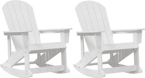 vidaXL Καρέκλες Ροκάντας Adirondack 2 pcs Λευκό HDPE