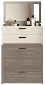 WOODWELL Ε7353,2VANITY Τουαλέτα με ενσωματωμένο Καθρέπτη & Σκαμπό Απόχρωση Sonoma Oak-Cream 60x45x90/130cm Ε7353,2