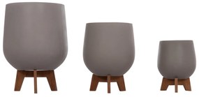ΣΕΤ 3 ΓΛΑΣΤΡΕΣ ΜΕ TEAK ΒΑΣΕΙΣ TRYLL HM4681.03 FIBER CEMENT--ΓΚΡΙ