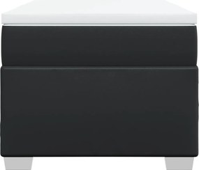 vidaXL Κρεβάτι Boxspring με Στρώμα Μαύρο 100x200εκ.από Συνθετικό Δέρμα