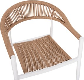 ΠΟΛΥΘΡΟΝΑ ΑΛΟΥΜΙΝΙΟΥ GRET HM5854.01 ΛΕΥΚΗ PE RATTAN ΜΠΕΖ 56x55,5x78Υεκ.