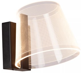 Φωτιστικό Επίτοιχο Lucide 04213-10-30 KORGIS Διάφανο (Transparent)|Μαύρο Ματ (Black Mat) 3000 K