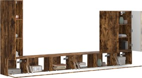 vidaXL Επιτοίχιο 6 pcs Καπνιστό Δρύς