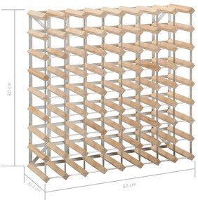 vidaXL Ραφιέρα/Σταντ Κρασιών για 72 Φιάλες από Μασίφ Ξύλο Πεύκου