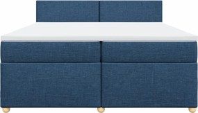 vidaXL Κρεβάτι Boxspring με Στρώμα Μπλε 200x200 εκ. Υφασμάτινο
