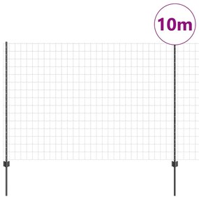 vidaXL Φράχτης με Στήλες. Γκρι 1.5 x 10 m Ατσάλι