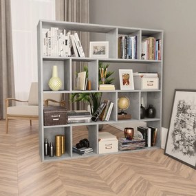 vidaXL Διαχωριστικό/Βιβλιοθήκη Γκρι Σκυροδ. 110x24x110 εκ. Μοριοσανίδα