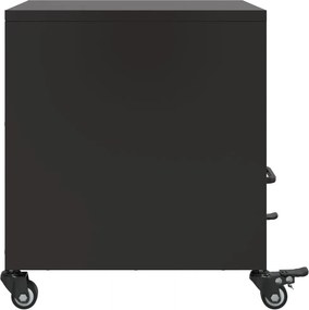vidaXL Κομοδίνα 2 τεμ. Μαύρο 36x39x43,5 εκ. από Χάλυβα
