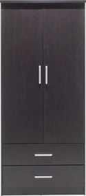Ντουλάπα ρούχων δίφυλλη OLYMPUS pakoworld χρώμα wenge 81x57x183εκ