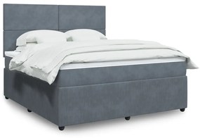 ΚΡΕΒΑΤΙ BOXSPRING ΜΕ ΣΤΡΩΜΑ ΣΚΟΥΡΟ ΓΚΡΙ 180X200 ΕΚ. ΒΕΛΟΥΔΙΝΟ 3292401