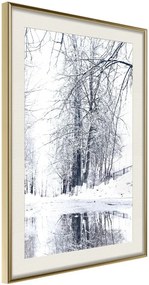 Αφίσα - Snowy Park - 30x45 - Χρυσό - Με πασπαρτού