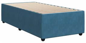 Κρεβάτι Boxspring με Στρώμα Σκούρο Μπλε 100x200 εκ. Βελούδινο - Μπλε