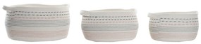 Σετ Καλαθιών DKD Home Decor Λευκό Μαύρο Πορτοκαλί 52 x 43 x 25 cm 3 Τεμάχια