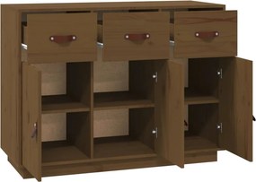 vidaXL Ντουλάπι Καφέ Μελί 100 x 4 x 75 εκ. από Μασίφ Ξύλο Πεύκου