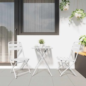 vidaXL Σετ μπιστρό 3 pcs Λευκό Ατσάλι