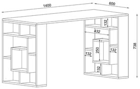 Γραφείο ArteLibre LINE Λευκό Μοριοσανίδα/Μελαμίνη 140x60x74cm