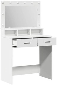 vidaXL Κομοδίνο με συρτάρι Λευκό 79 x 41 x 135 εκ Επεξεργασμένο ξύλο