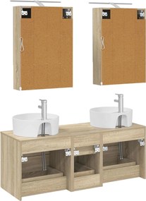 vidaXL Σετ Επίπλων Μπάνιου 5 pcs Sonoma Δρυς