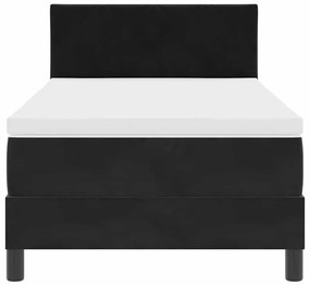 vidaXL Κρεβάτι με ελατήρια με στρώμα Μαύρο 100 x 200 cm Βελούδο