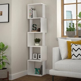Βιβλιοθήκη Piri Megapap από μελαμίνη χρώμα λευκό 35x30x161εκ.-GP037-0039,6