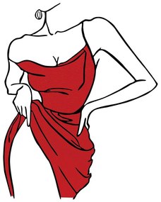 Διακοσμητικό Τοίχου Natalie 279ENZ2630 56x70cm Black-Red Wallity Metal,Wood