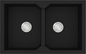 Sanitec Ultra Granite 818 (86x50) - Γρανιτένιος νεροχύτης - Nero